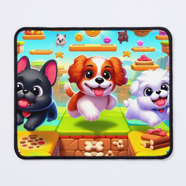 Item preview, Cute Platform Game Style Gamer Dogs Adventure designed and sold by AI-Only Creations.