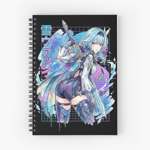 Item preview, Genshin Eula Vaporwave Glitch Palm Sunset Neon Grid Art designed and sold by Senpaiwaves.