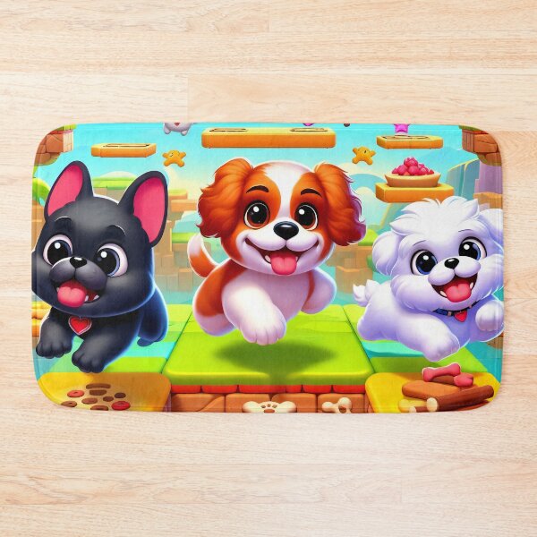 Item preview, Cute Platform Game Style Gamer Dogs Adventure designed and sold by AI-Only Creations.