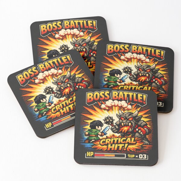 Item preview, Retro Pixel Boss Battle Critical Hit! designed and sold by BusteKit.