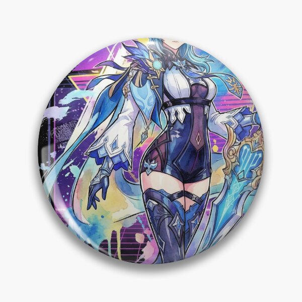 Item preview, Eula Lawrence Cryo Knight Vaporwave Synthwave Aesthetic Icon designed and sold by Senpaiwaves.