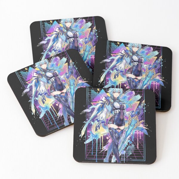 Item preview, Eula Lawrence Cryo Knight Vaporwave Synthwave Aesthetic Icon designed and sold by Senpaiwaves.