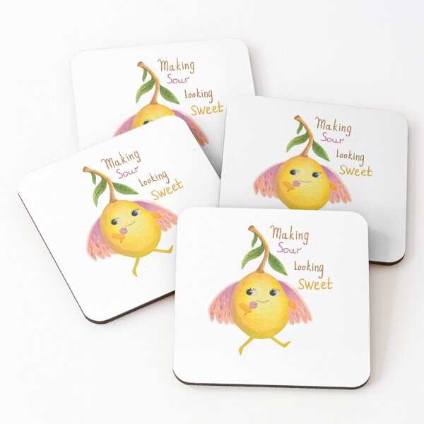 Item preview, Whimsical Lemon with Wings and Candy Illustration designed and sold by FaliushART.
