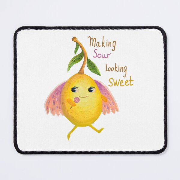Item preview, Whimsical Lemon with Wings and Candy Illustration designed and sold by FaliushART.