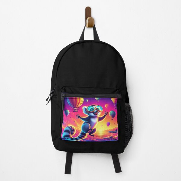 Item preview, Flying Lemur Adventure – Neon Fantasy Sky Illustration designed and sold by Dogandesighn.