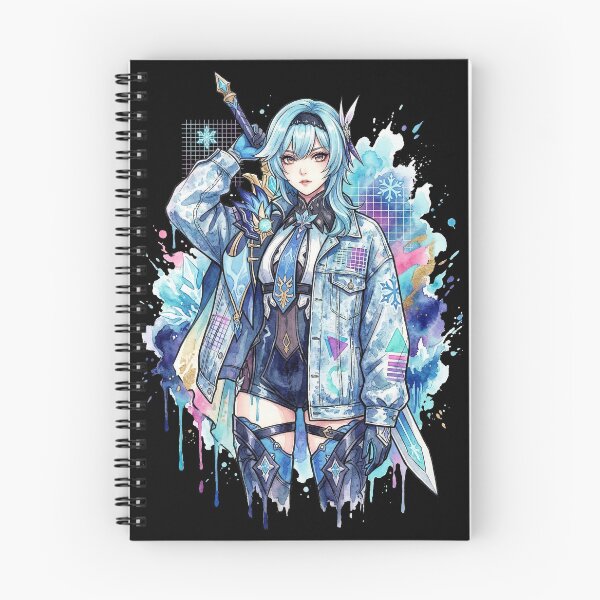 Item preview, Genshin Impact Eula Vaporwave Neon Japanese Text Overlay Design designed and sold by Senpaiwaves.