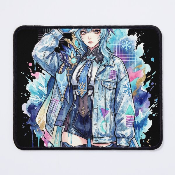 Item preview, Genshin Impact Eula Vaporwave Neon Japanese Text Overlay Design designed and sold by Senpaiwaves.