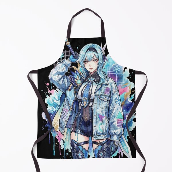 Item preview, Genshin Impact Eula Vaporwave Neon Japanese Text Overlay Design designed and sold by Senpaiwaves.