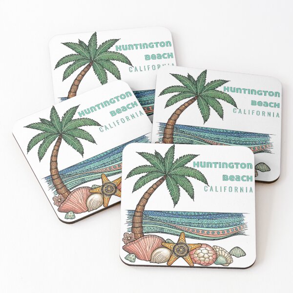 Item preview, Huntington Beach California Palm Tree Tropical Starfish Sticker designed and sold by PixelWaveBD.