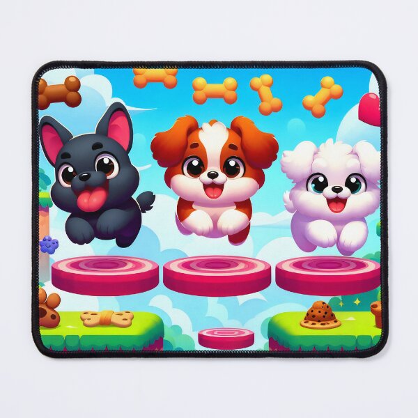 Item preview, Cute Mobile Game Style Jumping Gamer Dogs designed and sold by AI-Only Creations.