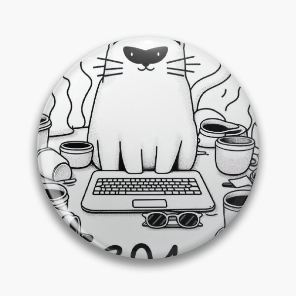 Artikelvorschau, Programmiererkatze mit Kaffeetassen – Lustiges Programmierdesign (404 Energie nicht gefunden) entworfen und verkauft von Mitaudesign.