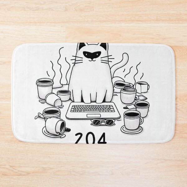Item preview, Cat Programmer with Coffee Cups – 404 Energy Not Found Funny Coding Design designed and sold by Mitaudesign.
