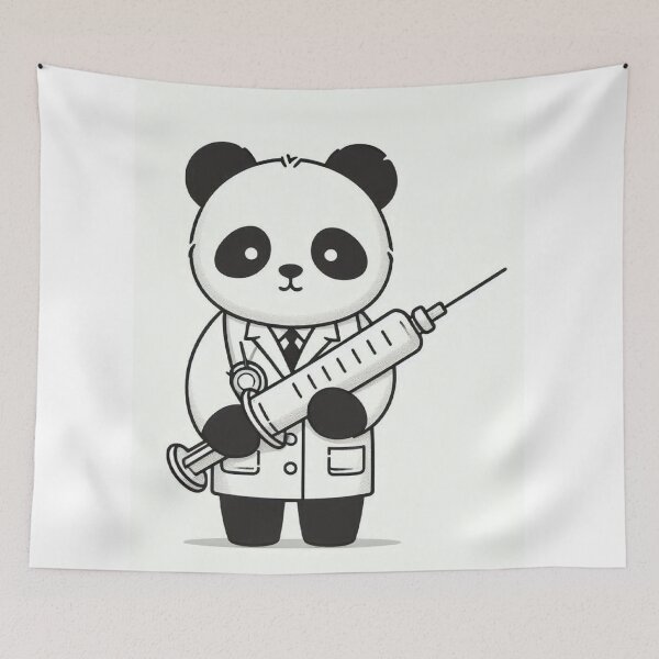 Item preview, Funny Panda Doctor with Giant Syringe – Trust Me I'm a Doctor designed and sold by Mitaudesign.