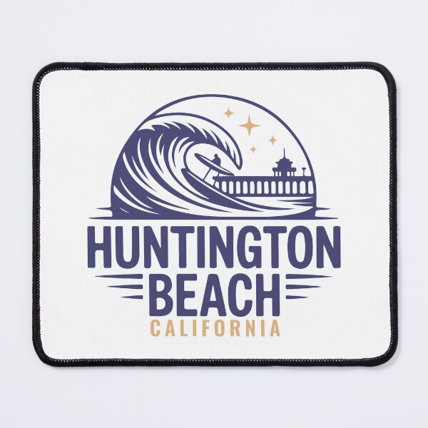 Item preview, Huntington Beach California Vintage Surf Wave Pier Sticker designed and sold by PixelWaveBD.