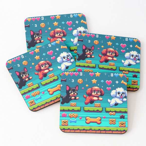 Item preview, Retro Pixel Art Gamer Dogs Arcade Style designed and sold by AI-Only Creations.