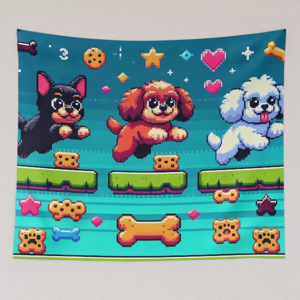 Item preview, Retro Pixel Art Gamer Dogs Arcade Style designed and sold by AI-Only Creations.