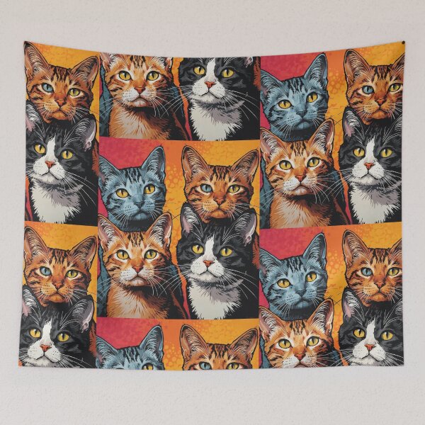 Item preview, Colorful Retro Pop Art Cat Portrait designed and sold by Panda Creative Studio.
