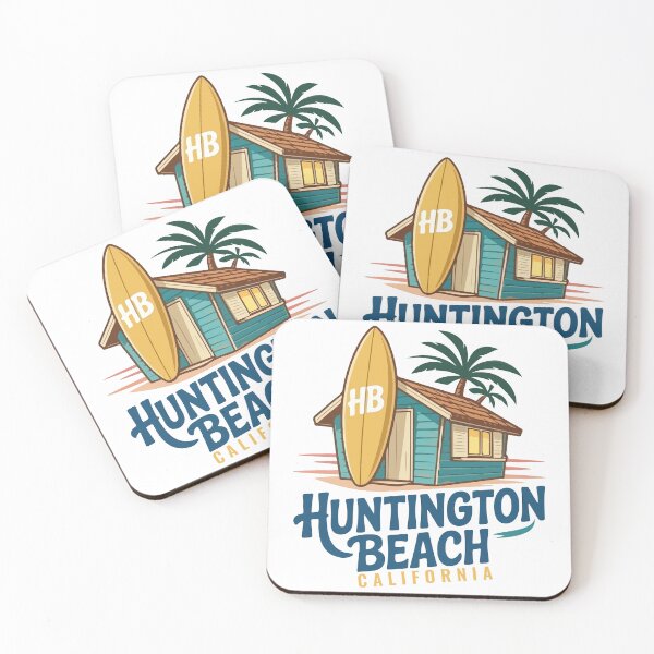 Item preview, Huntington Beach California Retro Surfboard Sunset Sticker designed and sold by PixelWaveBD.