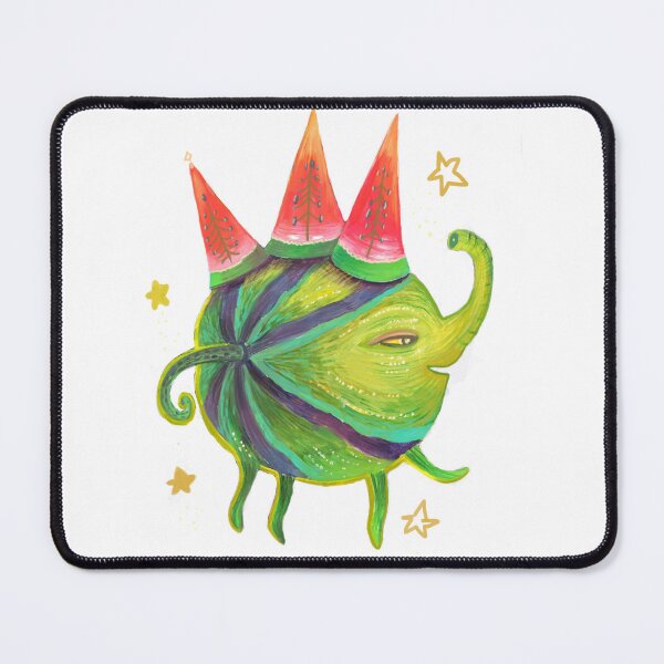 Item preview, Whimsical Watermelon Space Elephant: Fairy House Art designed and sold by FaliushART.