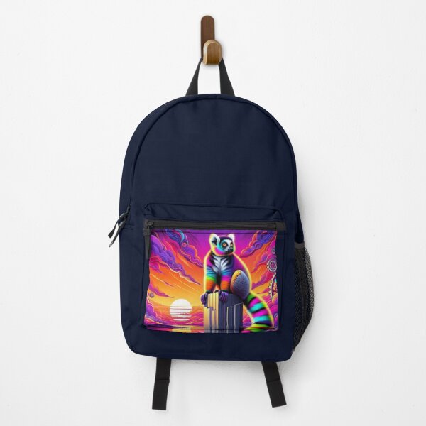 Item preview, Psychedelic Lemur at Sunset – Vibrant Fantasy Art designed and sold by Dogandesighn.