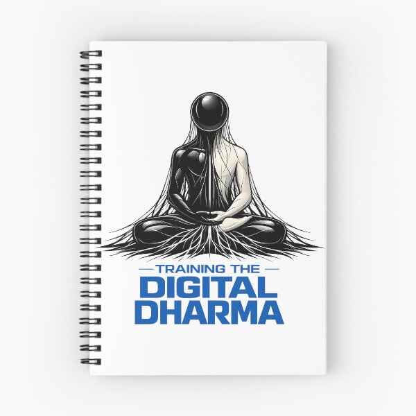 Item preview, Training the Digital Dharma - Algorithmic Ascetic Machine Learning Engineer Tech Zen Yoga Meditation - Obsidian Alabaster Cyberpunk Neural Network Lotus Art designed and sold by Vivaan Studio.