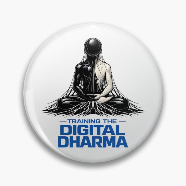 Item preview, Training the Digital Dharma - Algorithmic Ascetic Machine Learning Engineer Tech Zen Yoga Meditation - Obsidian Alabaster Cyberpunk Neural Network Lotus Art designed and sold by Vivaan Studio.