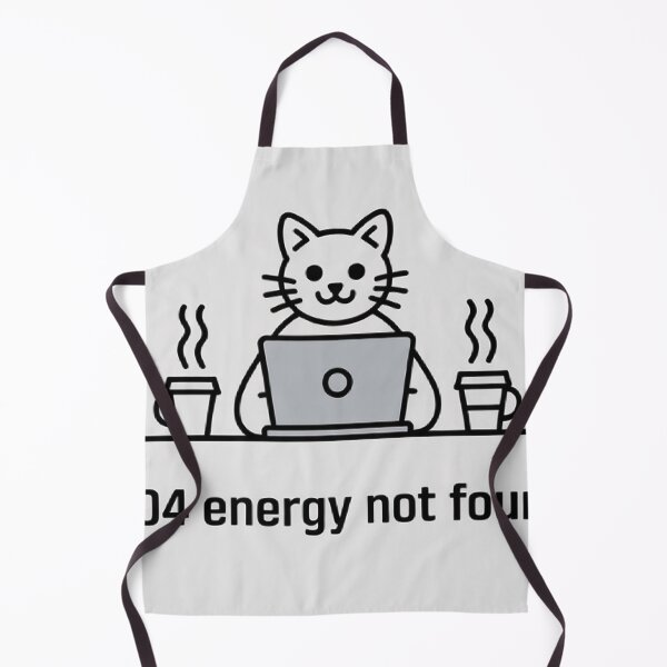 Artikelvorschau, Lustiger Katzenprogrammierer – 404 Energie nicht gefunden Programmierer-T-Shirt-Design entworfen und verkauft von Mitaudesign.