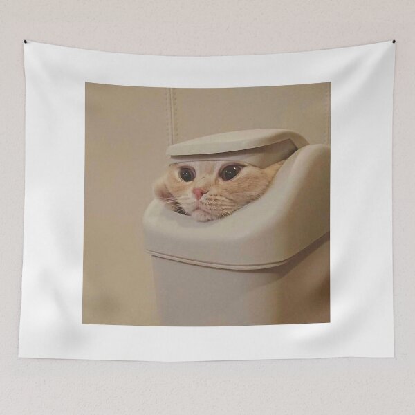 Item preview, cat in trash bin designed and sold by donchago.