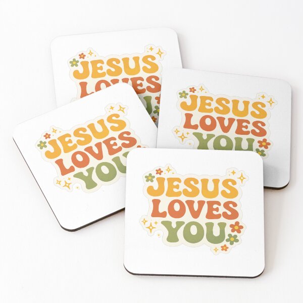 Item preview, Groovy "Jesus Loves You" Retro Christian Sticker | 70s Bubble Font Waterproof Vinyl Decal | Faith Based Inspirational Gift designed and sold by FaithCreatives.