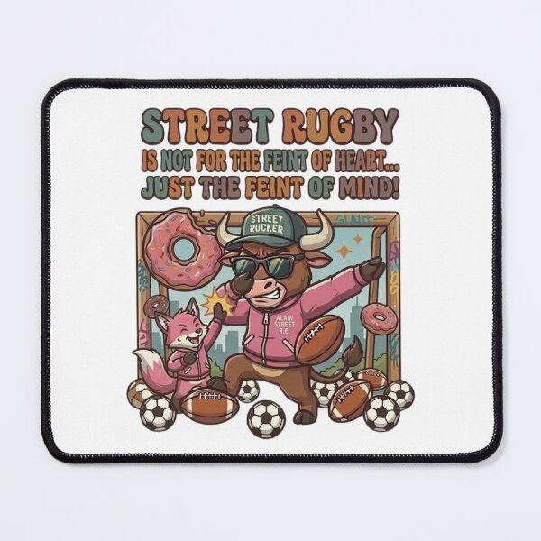 Item preview, Funny Street Rugby Bull Dabbing Tough Retro Sports Art designed and sold by Wear Sculpt.