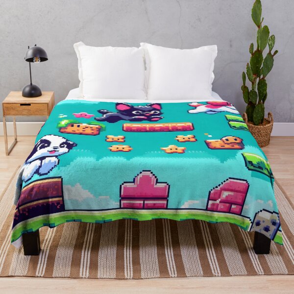Item preview, Retro Pixel Art Side Scroller Gamer Dogs designed and sold by AI-Only Creations.