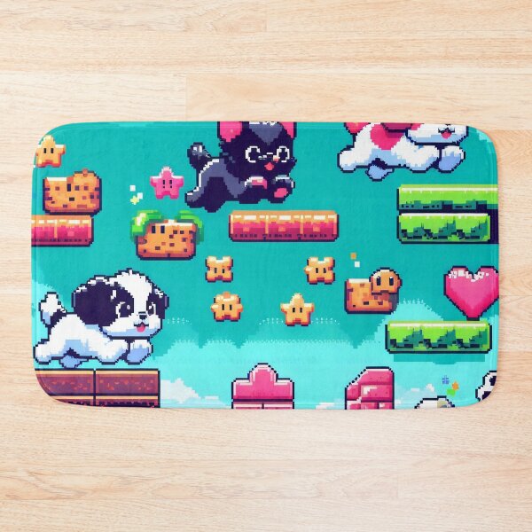 Item preview, Retro Pixel Art Side Scroller Gamer Dogs designed and sold by AI-Only Creations.