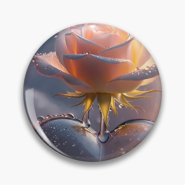 Item preview, Translucent Glass Heart With Morning Dewdrops Beneath A Blooming Pink Rose designed and sold by Dreamy Armine Art.