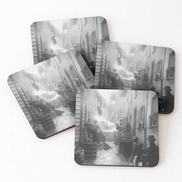 Item preview, Vintage 1888 Gangs of New York - Bandits' Roost, 59 1/2 Mulberry Street, New York black and white iconic photograph poster art print designed and sold by Astrid Arkhangelsky.