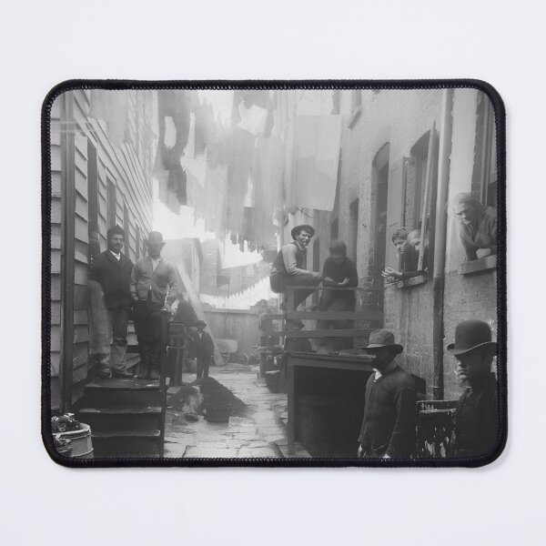 Item preview, Vintage 1888 Gangs of New York - Bandits' Roost, 59 1/2 Mulberry Street, New York black and white iconic photograph poster art print designed and sold by Astrid Arkhangelsky.