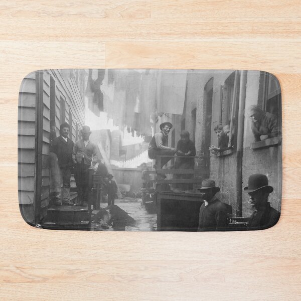 Item preview, Vintage 1888 Gangs of New York - Bandits' Roost, 59 1/2 Mulberry Street, New York black and white iconic photograph poster art print designed and sold by Astrid Arkhangelsky.
