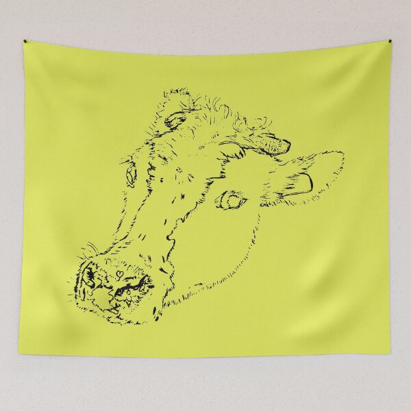 Item preview, Dairy Cow - Side Eye - (#E9F055) designed and sold by The Stippler Process.