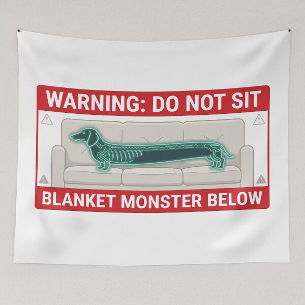 Item preview, Do Not Sit Here Hidden Dachshund Warning Sign designed and sold by Petzzz.