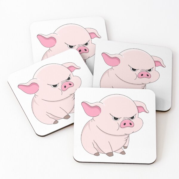 Item preview, Cute Angry Pink Pig – Funny Kawaii Grumpy Pig Cartoon designed and sold by SumeetCreativeArt.