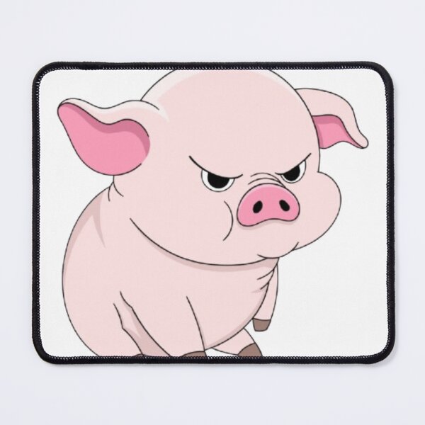 Item preview, Cute Angry Pink Pig – Funny Kawaii Grumpy Pig Cartoon designed and sold by SumeetCreativeArt.