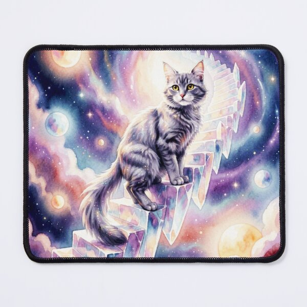 Item preview, Grey Tabby Cat on Celestial Staircase designed and sold by coribeth.