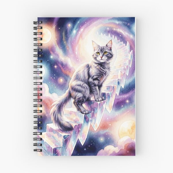 Item preview, Grey Tabby Cat on Celestial Staircase designed and sold by coribeth.