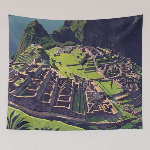 Item preview, Machu Picchu Illustrated | Vintage Andean Travel Art designed and sold by HeyHas.