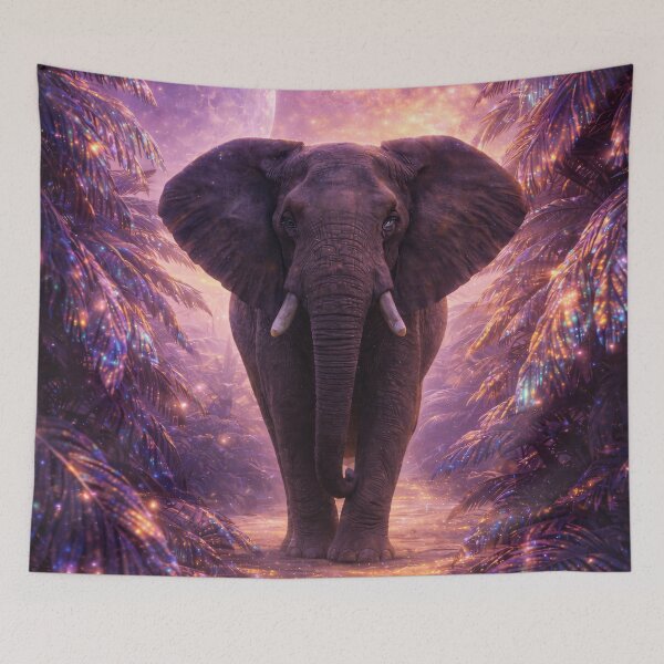 Item preview, Cosmic Elephant in Radiant Galactic Jungle designed and sold by ImaginingNebulae.