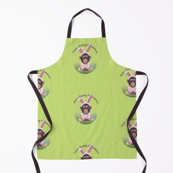 Item preview, Cute Chimpanzee Wearing Bunny Costume Surrounded by Easter Eggs and Spring Flowers designed and sold by FireOrchid.