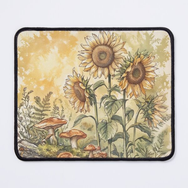 Item preview, Sunflowers and Mushrooms Botanical Illustration designed and sold by UkieSun.