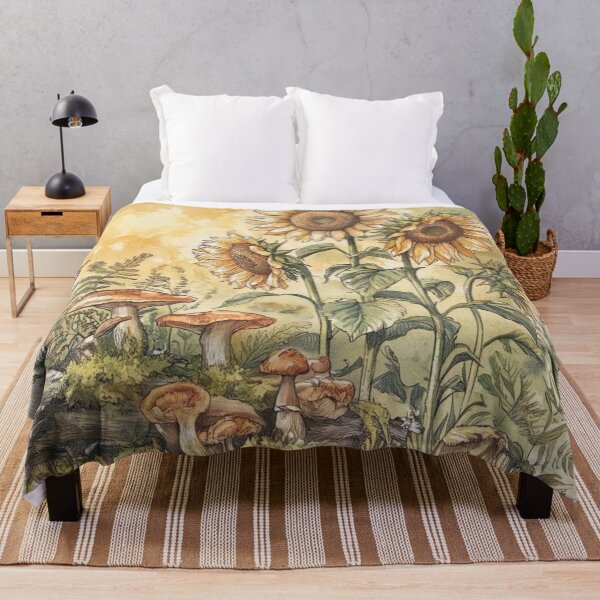 Item preview, Sunflowers and Mushrooms Botanical Illustration designed and sold by UkieSun.