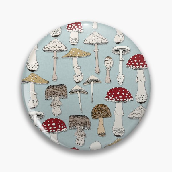 Item preview, mushrooms celadon blue designed and sold by scrummy.