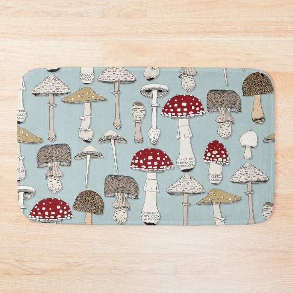 Item preview, mushrooms celadon blue designed and sold by scrummy.