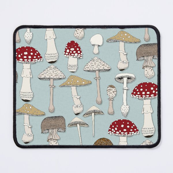 Item preview, mushrooms celadon blue designed and sold by scrummy.